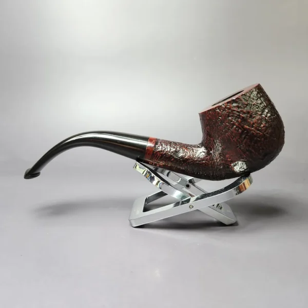 James Upshall w/ Bill Taylor Sandblasted Bent Apple Estate Briar Pipe, Unsmoked - Image 4