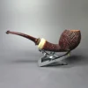 Walt Cannoy Cardinal House Morton C24 Rusticated Egg Handmade Briar Pipe, New - Image 4