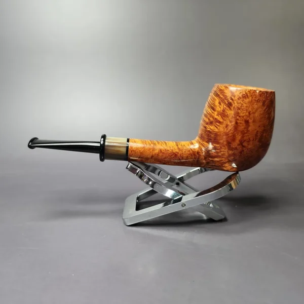 Peter Matzhold Smooth Lovat w/ Horn Estate Briar Pipe, Unsmoked - Image 4