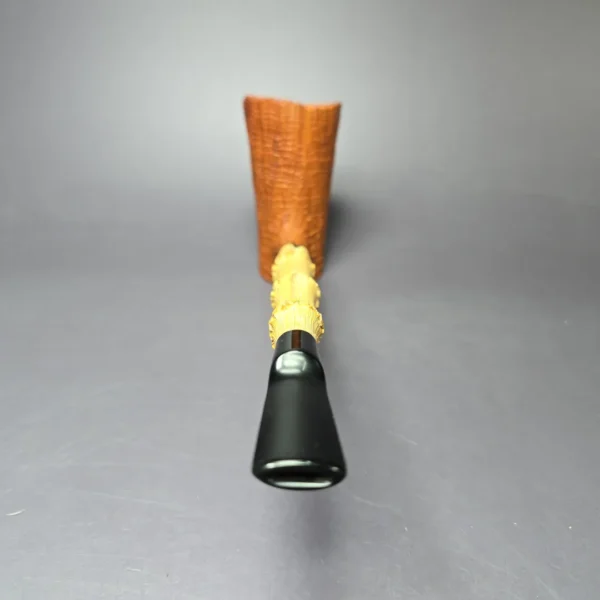 Larrysson (Paul Hubartt) XL Sandblasted Bamboo Poker Estate Briar Pipe, Unsmoked - Image 5