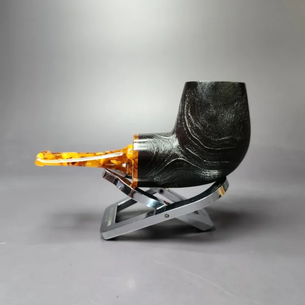 Mina Pipes Sandblasted Reverse Calabash Nosewarmer Estate Briar Pipe, Unsmoked - Image 5