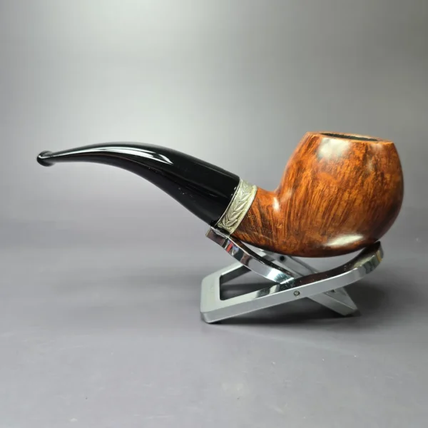 Ser Jacopo L1 Smooth Apple w/ Engraved Silver Estate Briar Pipe, Italian Estates - Image 5