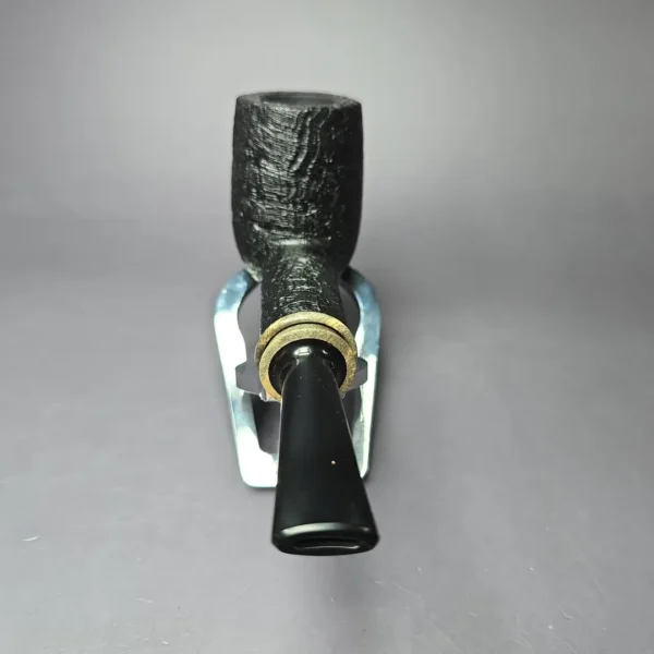 Chheda Sandblasted Billiard w/ Buckeye Burl Estate Briar Pipe, Unsmoked - Image 5