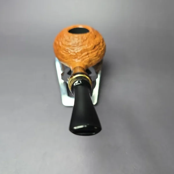 J. Mouton Tanblast Tomato w/ Ox Horn & Brass Handmade Briar Pipe, New - Image 5