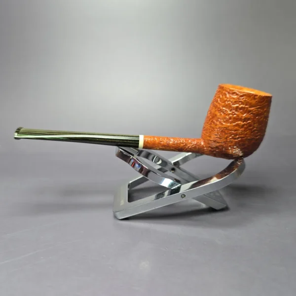 Scottie Piersel Natural Sandblasted Pencil Shank Billiard Estate Briar Pipe, Unsmoked - Image 5