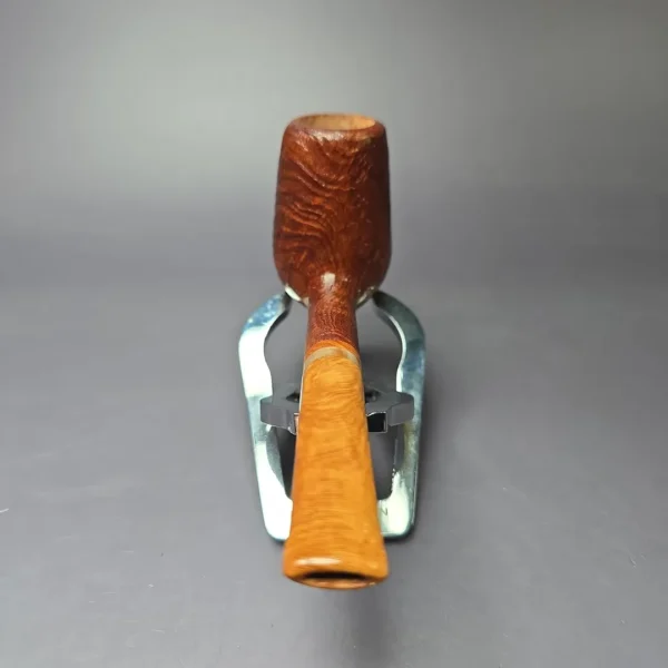 PapaBearPipes All-Briar Sandblasted Stack w/ Horn Handmade Briar Pipe, New - Image 5