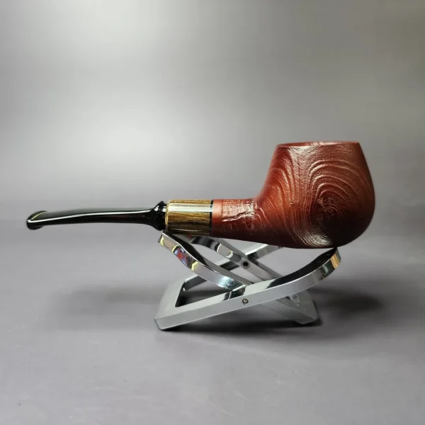 MBSD Briars by Piero Vitale Sandblasted Author w/ Zebrawood Briar Pipe, New - Image 5