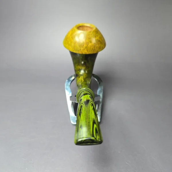 Mutcat XL Smooth Green w/ Ebonite Calabash Handmade Pipe, New - Image 5