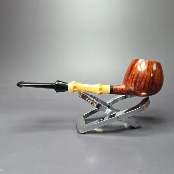 Peter Heeschen Grade A Smooth Apple w/ Bamboo Estate Briar Pipe, Unsmoked - Image 5