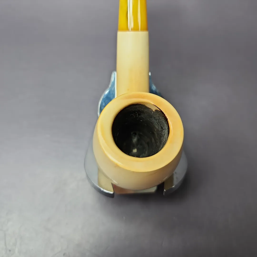 Smooth Bent Billiard Block Meerschaum Estate Pipe, Other Estates - Image 5