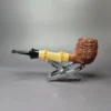 Michael Linder 2011 C2 Sandblasted Billiard w/ Bamboo Estate Briar Pipe, Unsmoked - Image 5