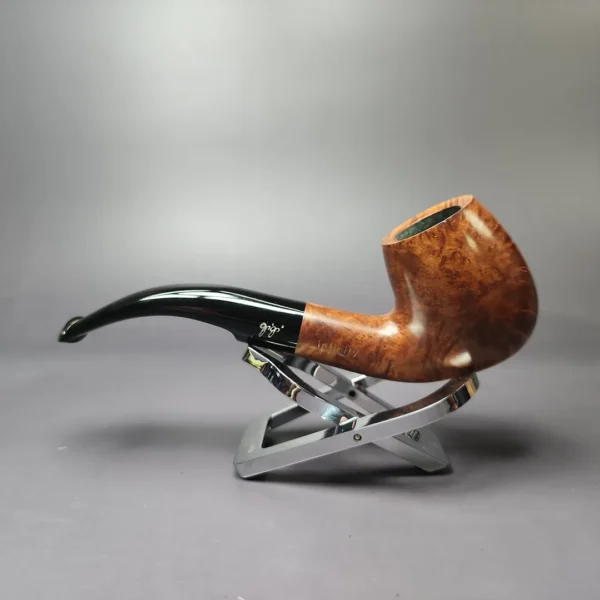 Gigi Infinity Smooth Bent Billiard Estate Briar Pipe, Unsmoked, 9mm - Image 5