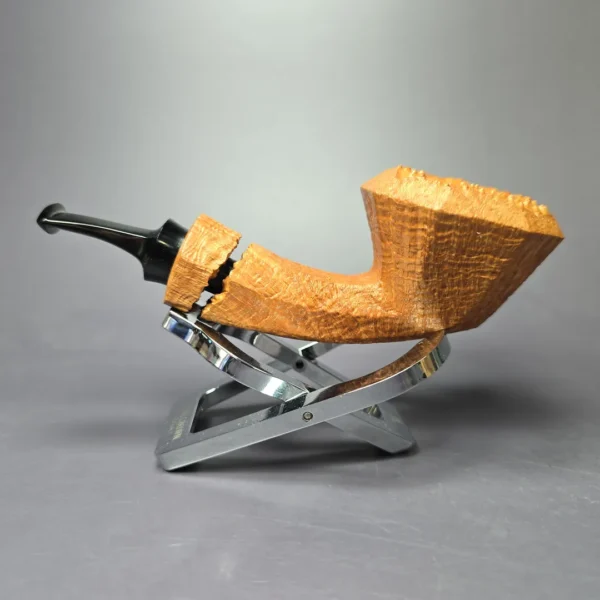 Christian Ruetz Sandblasted "Double Bark" Diamond Dublin Handmade Briar Pipe, New - Image 5