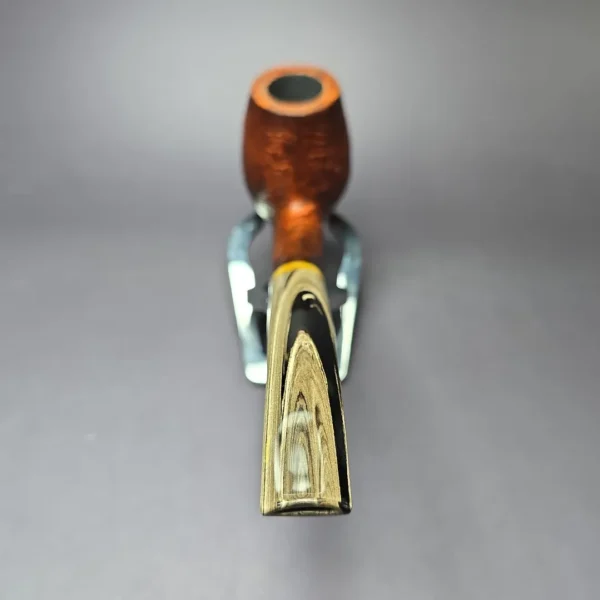Bonsai Pipes XL Sandblasted Bent Billiard w/Amberoid Handmade Briar Pipe, New - Image 5