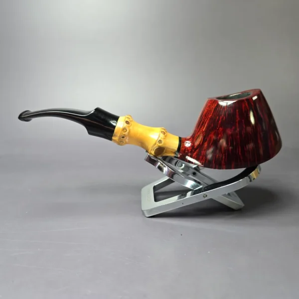 Smio Satou Smooth Volcano w/ Bamboo Estate Briar Pipe, Unsmoked - Image 5