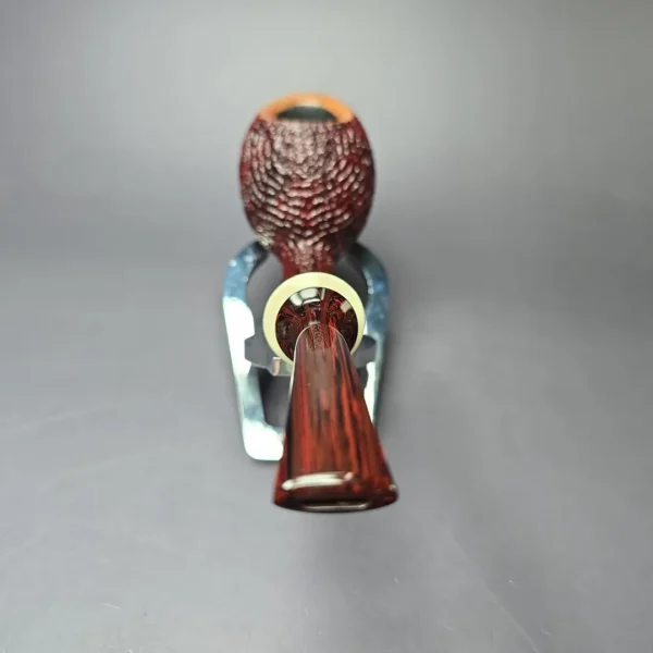 Walt Cannoy Cardinal House Morton C24 Rusticated Egg Handmade Briar Pipe, New - Image 5