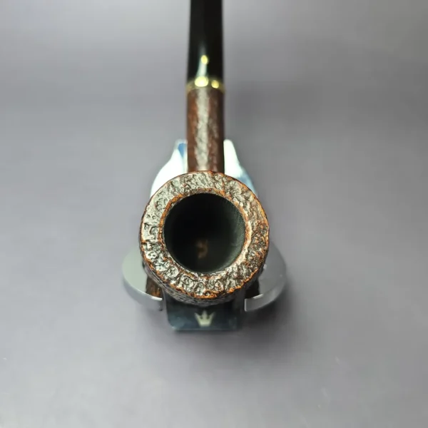 Savinelli Punto Oro 127 w/ Gold Sandblasted Billiard Estate Briar Pipe, 6mm, Unsmoked - Image 5