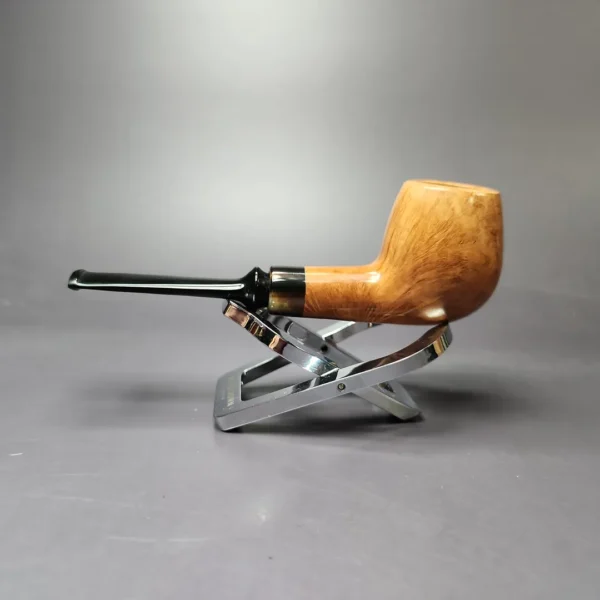 Mina Pipes Smooth Danish Apple w/ Horn Estate Briar Pipe, Unsmoked - Image 5
