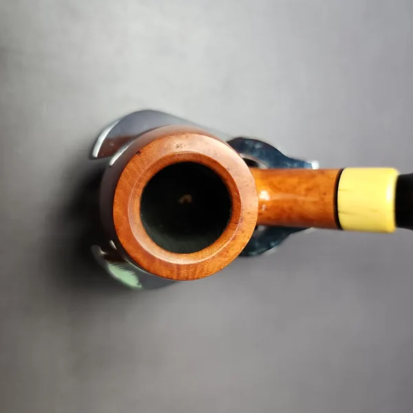 Mina Pipes Smooth Bent Billiard w/ Boxwood Estate Briar Pipe, Unsmoked, 9mm - Image 6