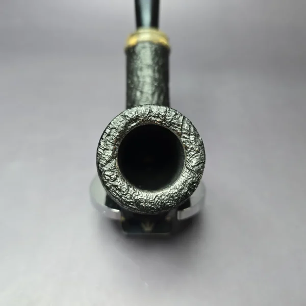 Chheda Sandblasted Billiard w/ Buckeye Burl Estate Briar Pipe, Unsmoked - Image 6