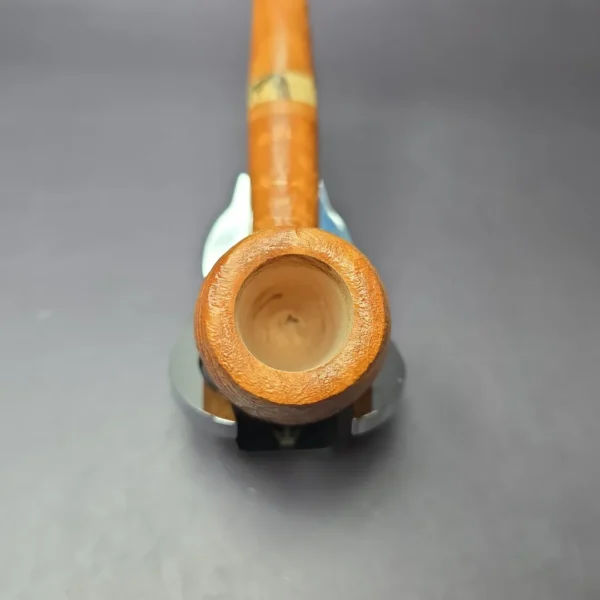 PapaBearPipes Sandblasted All-Briar Billiard Handmade Briar Pipe, New - Image 6