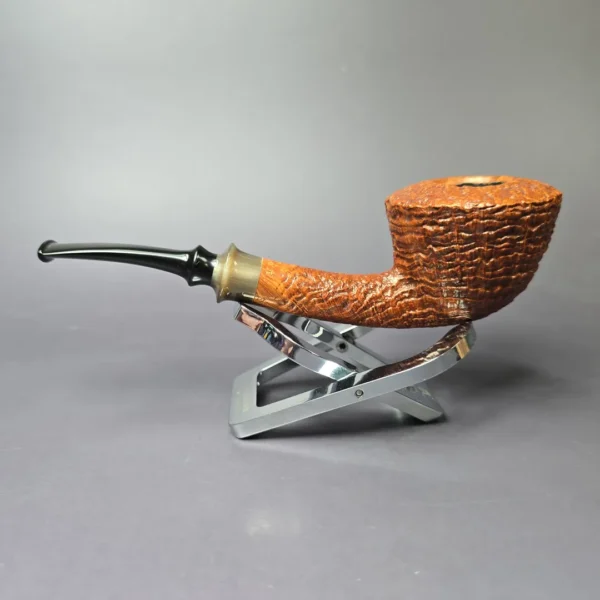 Lasse Skovgaard Sandblasted Dublin w/ Horn Estate Briar Pipe, Unsmoked - Image 6