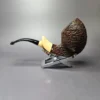 HS Studio Sandblasted Blowfish w/ Boxwood Estate Briar Pipe, Unsmoked - Image 6