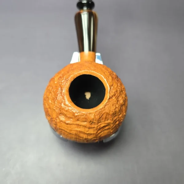 J. Mouton Tanblast Tomato w/ Ox Horn & Brass Handmade Briar Pipe, New - Image 6