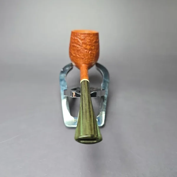 Scottie Piersel Natural Sandblasted Pencil Shank Billiard Estate Briar Pipe, Unsmoked - Image 6