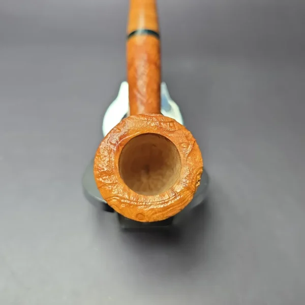 PapaBearPipes Sandblasted All-Briar Dublin Handmade Briar Pipe, New - Image 6