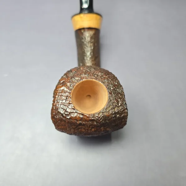 Kent Rasmussen Sandblasted Freehand w/ Masur Birch Estate Briar Pipe, Unsmoked - Image 6