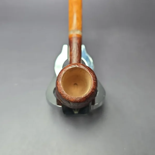 PapaBearPipes All-Briar Sandblasted Stack w/ Horn Handmade Briar Pipe, New - Image 6