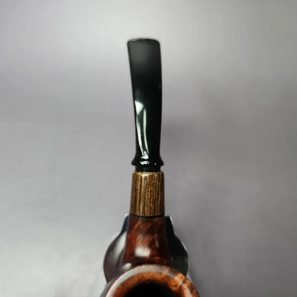 MBSD Briars by Piero Vitale Smooth Brandy w/ Zebrawood Briar Pipe, New - Image 6