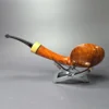 C-Pipe Smooth Long Shank Blowfish w/ Boxwood Handmade Briar Pipe, New - Image 6