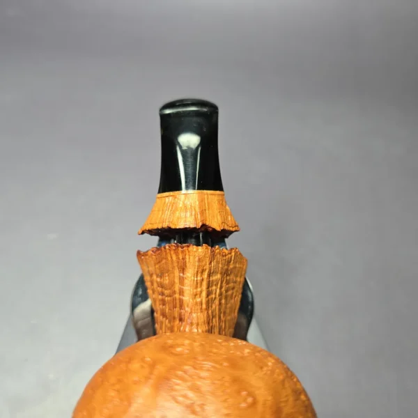 Christian Ruetz Sandblasted "Double Bark" Cobra Handmade Briar Pipe, New - Image 6