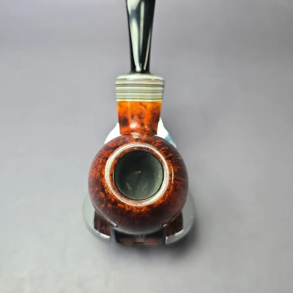 Herriot Pipes Smooth Panel Shank Apple w/ Fordite Handmade Briar Pipe, New - Image 6