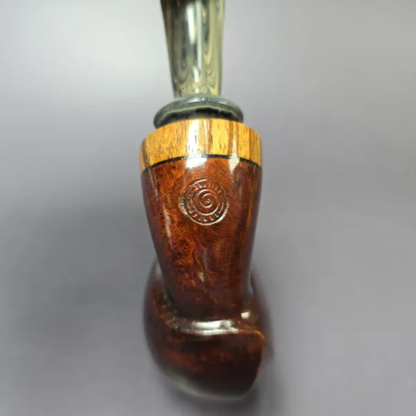 Martin Romijn Smooth "Dubliner Blowfish" w/ Zebrawood Handmade Briar Pipe, New - Image 6