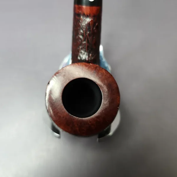 James Upshall w/ Bill Taylor Sandblasted Bent Apple Estate Briar Pipe, Unsmoked - Image 6