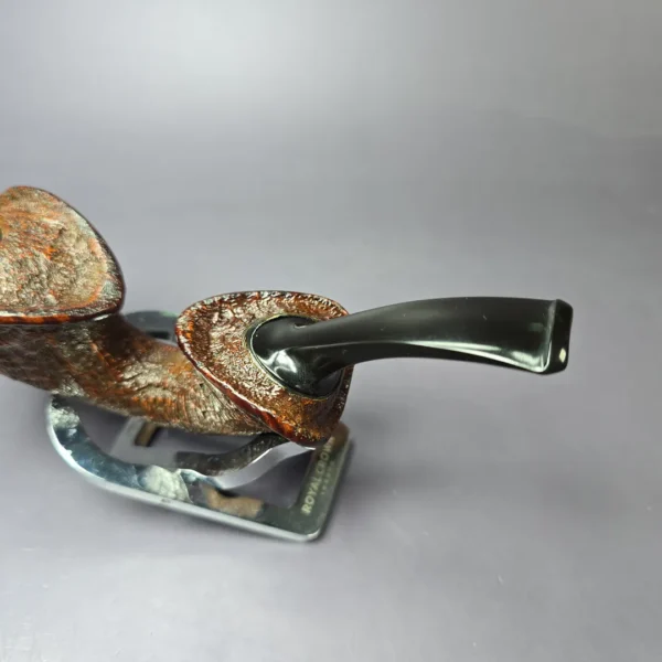 HS Studio Sandblasted Reverse Calabash Horn Estate Briar Pipe, Unsmoked - Image 6