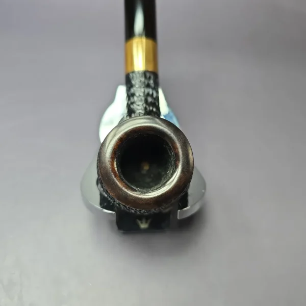 Brian Madsen Rusticated Pot w/ Brass Estate Briar Pipe, Unsmoked - Image 6