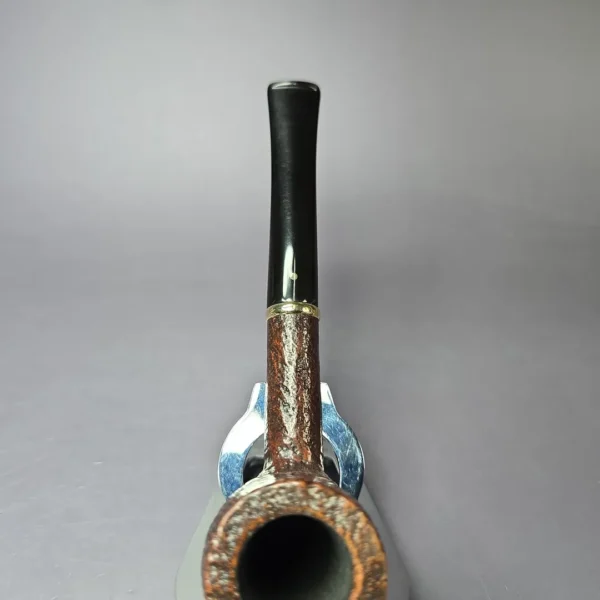 Savinelli Punto Oro 127 w/ Gold Sandblasted Billiard Estate Briar Pipe, 6mm, Unsmoked - Image 6