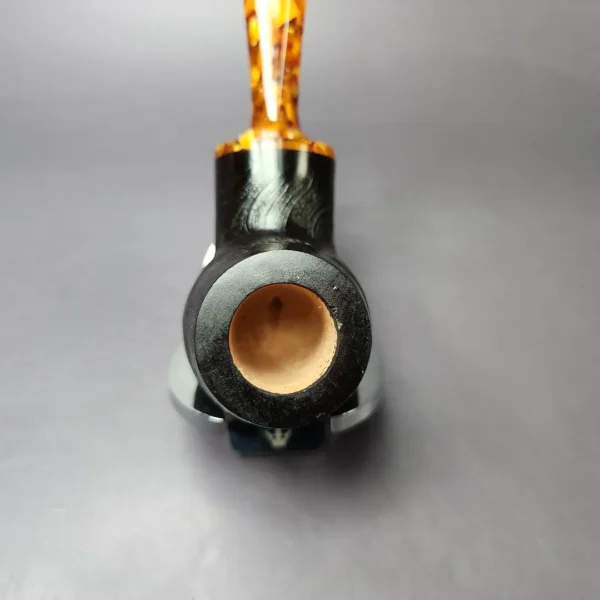 Mina Pipes Sandblasted Reverse Calabash Nosewarmer Estate Briar Pipe, Unsmoked - Image 7
