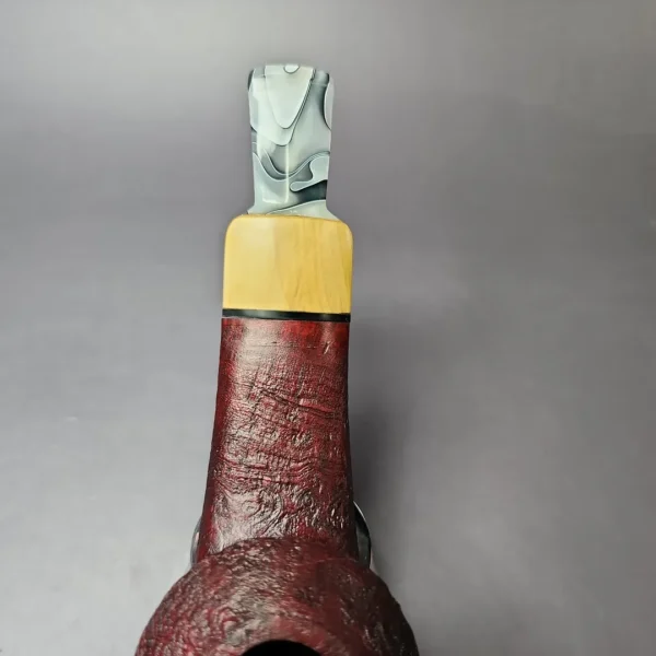 Mina Pipes Sandblasted Wide Shank Bulldog Estate Briar Pipe Unsmoked - Image 7