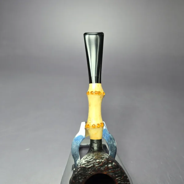 Michael Lindner 2012 D1 Sandblasted Bamboo Dublin Estate Briar Pipe, Unsmoked - Image 7