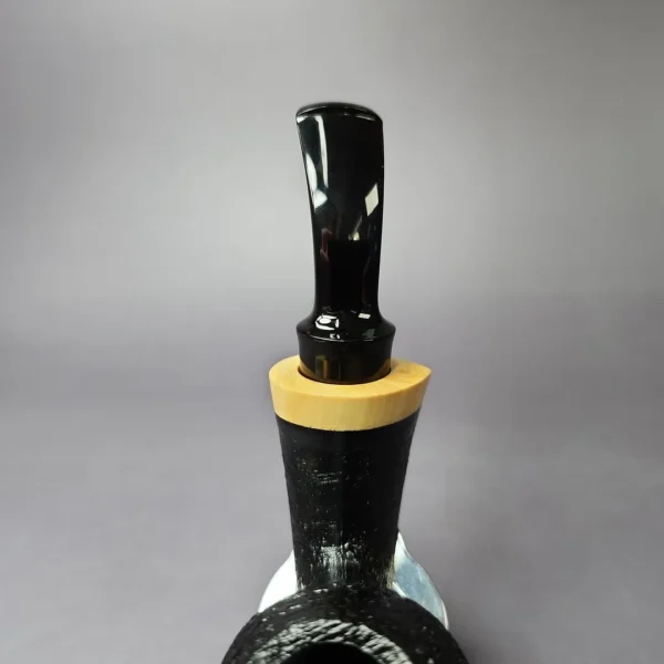 HS Studio Sandblasted Blowfish w/Boxwood Estate Briar Pipe, Unsmoked - Image 7