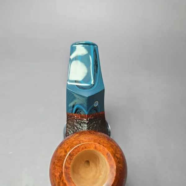 Voboril Pipes Partially Sandblasted Chubby Bulldog Estate Briar Pipe, Unsmoked - Image 7