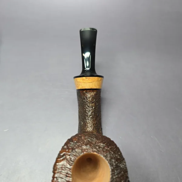 Kent Rasmussen Sandblasted Freehand w/ Masur Birch Estate Briar Pipe, Unsmoked - Image 7