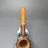 PapaBearPipes All-Briar Sandblasted Stack w/ Horn Handmade Briar Pipe, New - Image 7