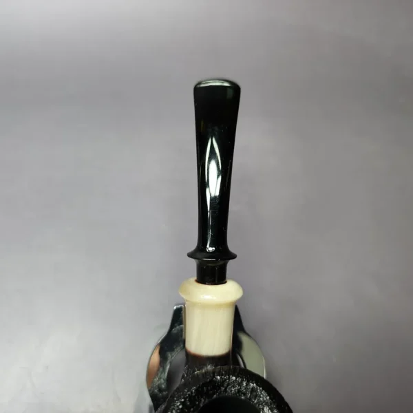 HS Studio Sandblasted "Bo Nordh Pot" w/ Horn Estate Briar Pipe, Unsmoked - Image 7