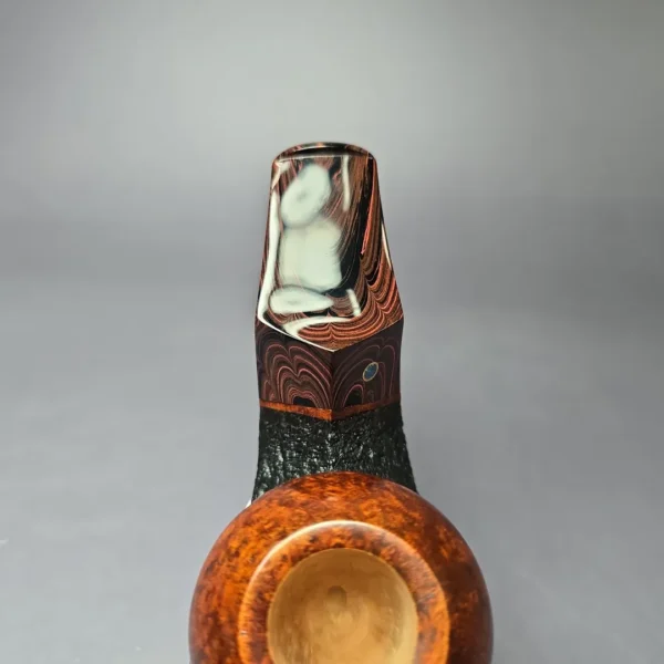 Voboril Pipes Partially Sandblasted Chubby Bulldog Estate Briar Pipe, Unsmoked - Image 7
